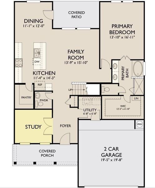 2D floor plan layout of this home in Dellrose, Hockley, TX (Image 3).
