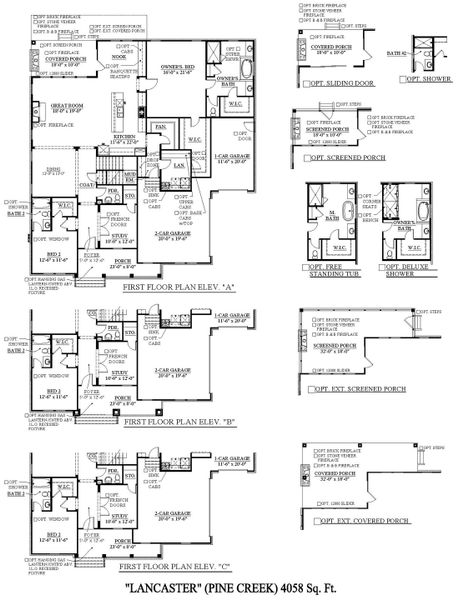 2D floor plan layout for the Lancaster - Single Family Homes by Dream Finders Homes in Fairhaven, Thompson's Station, TN (Image 25).