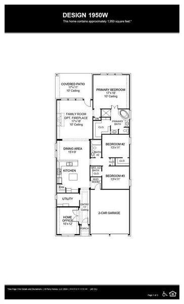 2D floor plan layout of this home in Trinity Falls 45', McKinney, TX (Image 3).