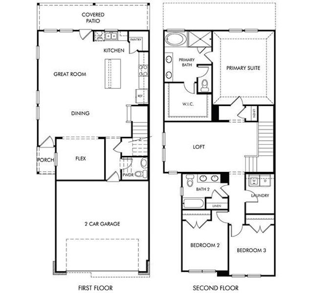 2D floor plan layout of this home in Parkway Commons - City Series, Missouri City, TX (Image 2). 2D floor plan layout of this home in Parkway Commons - City Series, Missouri City, TX (Image 2).