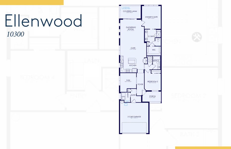 2D floor plan layout of this home in Shores at Stillwater, Englewood, FL (Image 5).