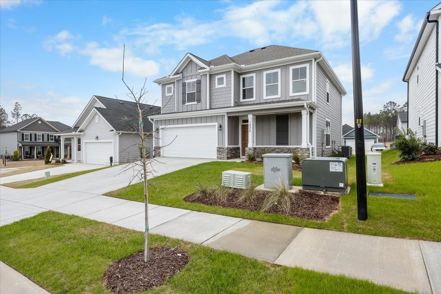Front exterior of a new home in Tillery Park, Grovetown, GA, highlighting curb appeal (Image 21).