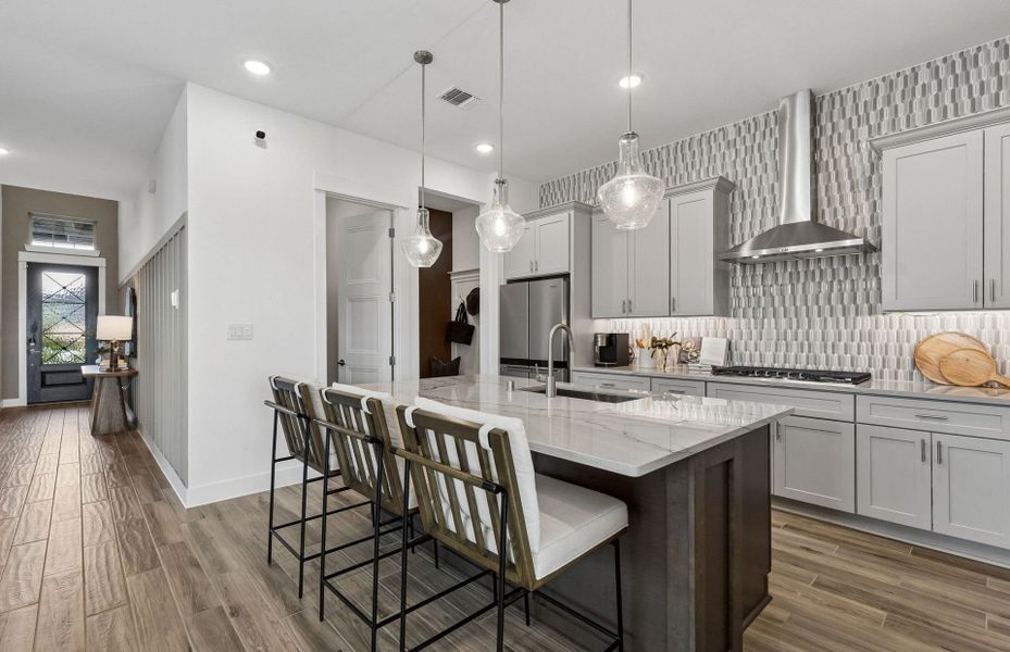 Representative furnished interior of a home built from the Iredell by Pulte Homes in Katy Court, Katy (Image 11).