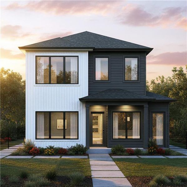 Front exterior of a new home in , Atlanta, GA, highlighting curb appeal (Image 1). Front exterior of a new home in , Atlanta, GA, highlighting curb appeal (Image 1).