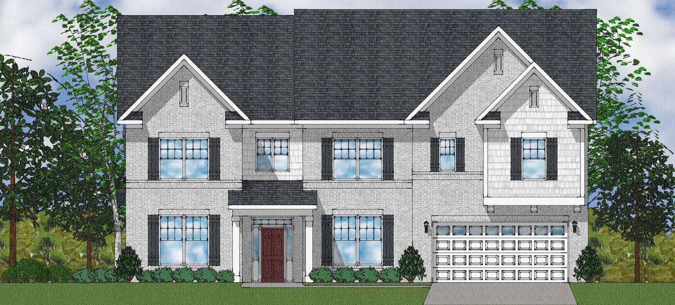 Representative exterior photo of a completed home built from the Rutledge II - Elite Collection by Mungo Homes in Suter Estates, Easley, SC (Image 1).