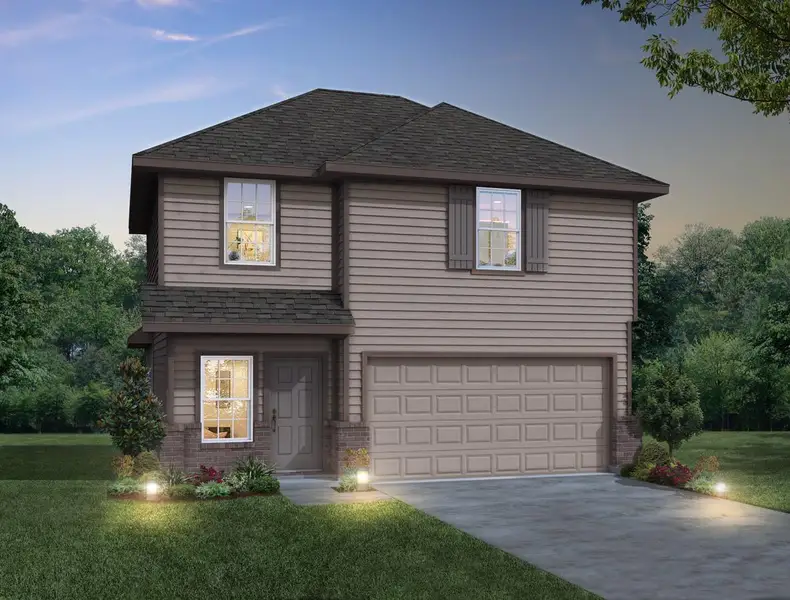 Front exterior of a new home in Bammel Oaks, Houston, TX, highlighting curb appeal (Image 1).