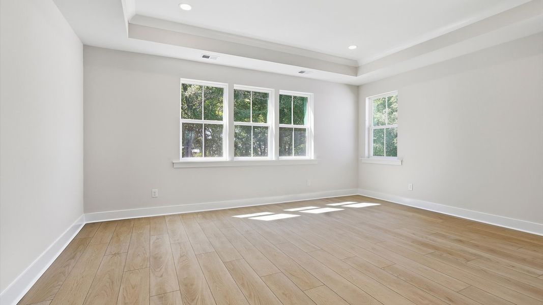 Representative furnished interior of a home built from the Stonehaven  II by DRB Homes in Oak Bend, Charleston (Image 29).