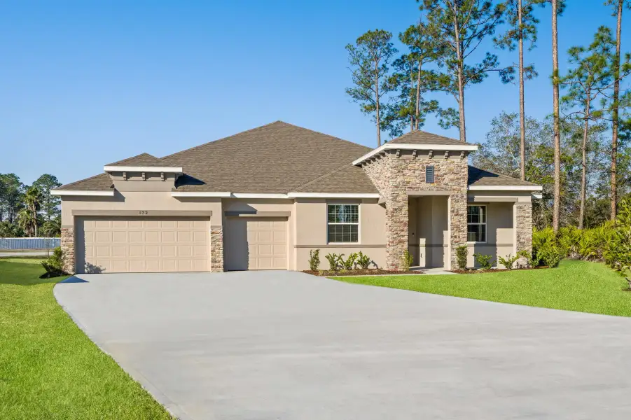 Representative exterior photo of a completed home built from the Livorno by Maronda Homes in Palm Coast, Palm Coast, FL (Image 2). Representative exterior photo of a completed home built from the Livorno by Maronda Homes in Palm Coast, Palm Coast, FL (Image 2).