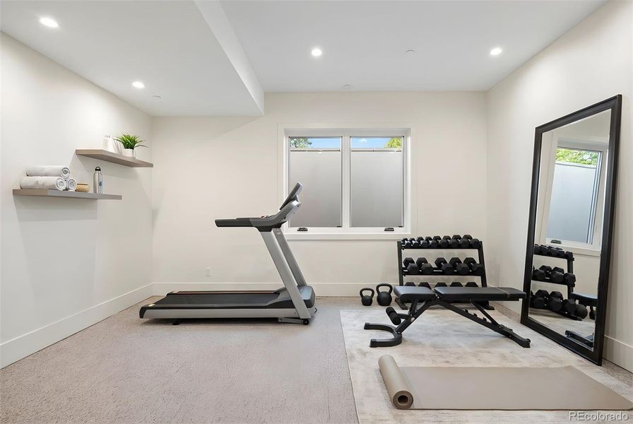 Workout room | flex space that could be converted into a non-conforming bedroom.*This photo has been virtually staged.