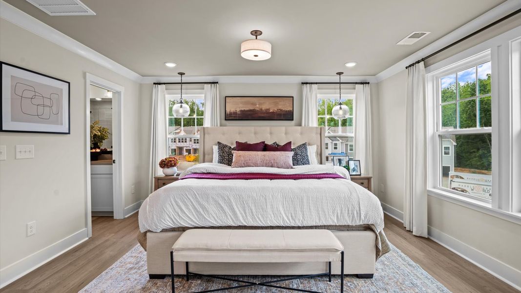 Representative furnished interior of a home built from the Litchfield by DRB Homes in North First Street Townes, Mebane (Image 20).