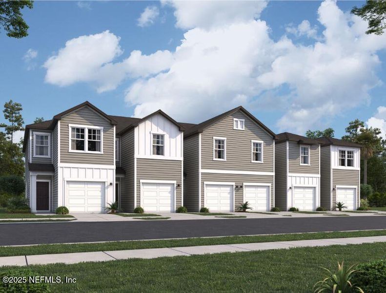 Front exterior of a new home in , Jacksonville, FL, highlighting curb appeal (Image 1).