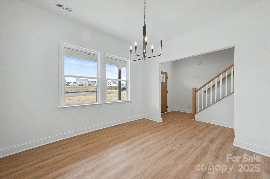 Flexible space suitable for a dining room, office, sitting room, or play area. Flexible space suitable for a dining room, office, sitting room, or play area.