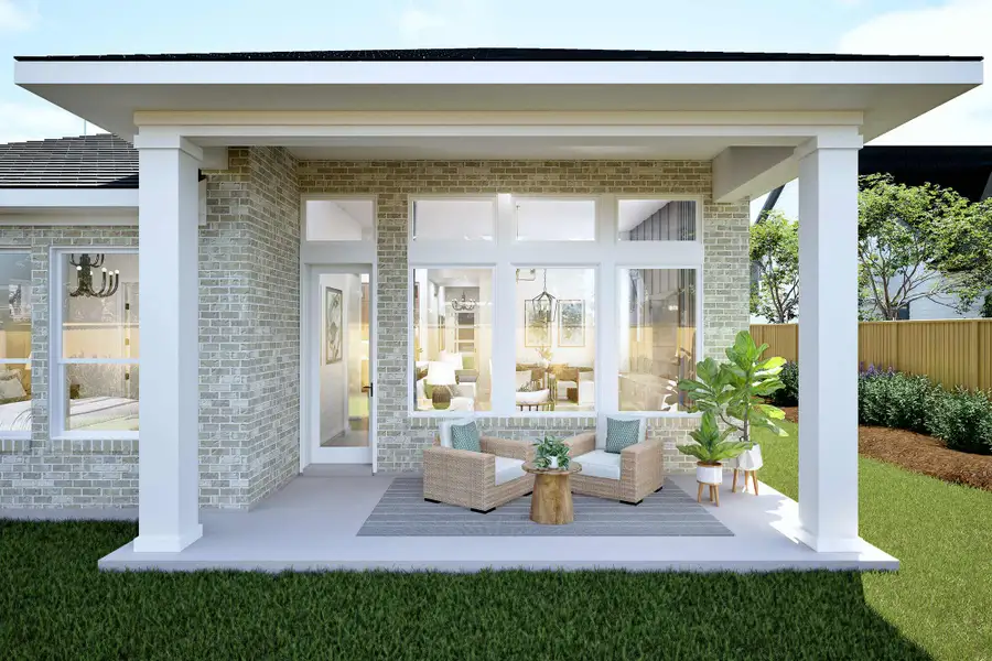 Representative exterior details of a home built from the The Brownsville by David Weekley Homes in Landmark, Denton (Image 3).