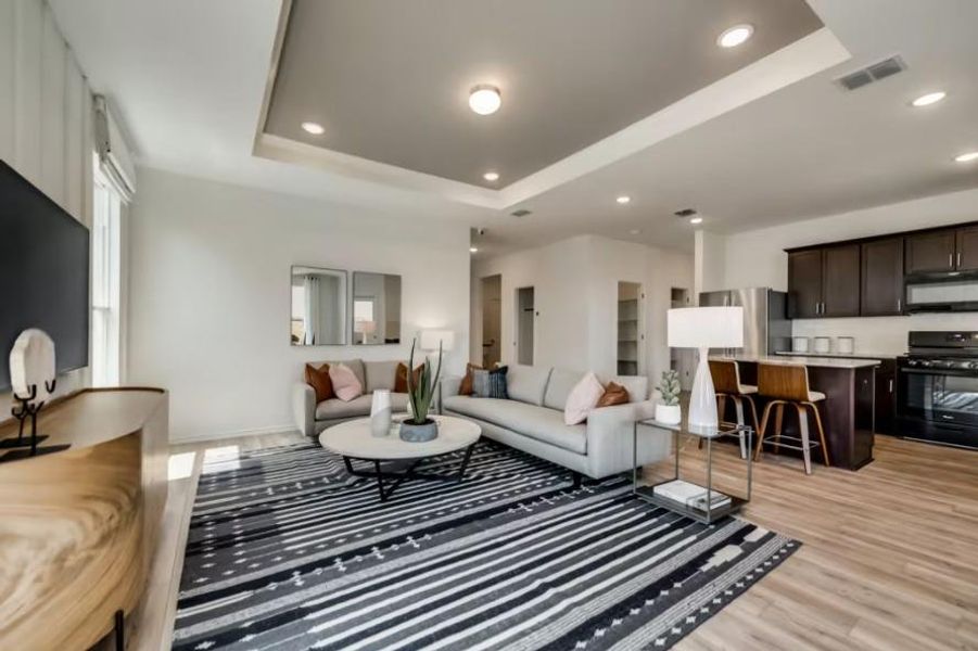 Photo of Centex model home with same floor plan, not of actual home listed. Photo of Centex model home with same floor plan, not of actual home listed.