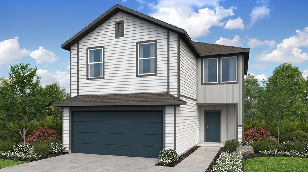 Representative exterior photo of a completed home built from the Harrier by Taylor Morrison in Longview, Del Valle, TX (Image 26).