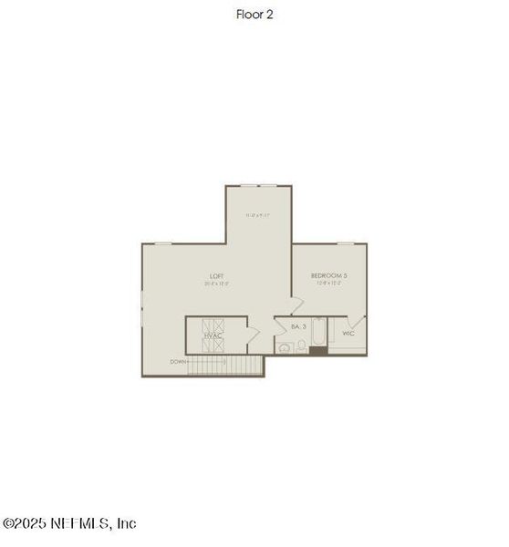 2D floor plan layout of this home in The Preserve at Bannon Lakes, St. Augustine, FL (Image 3).