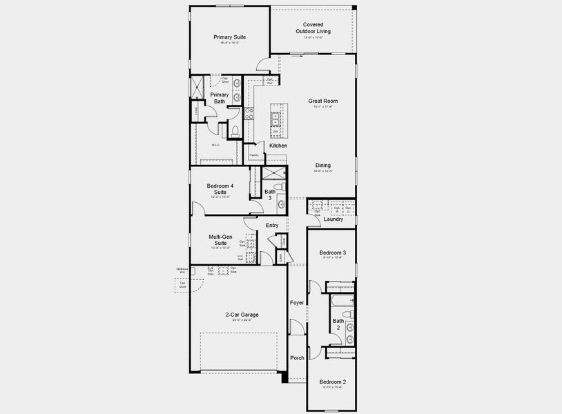 2D floor plan layout for the Hazel by Taylor Morrison in Saddleback, Peoria, AZ (Image 3).