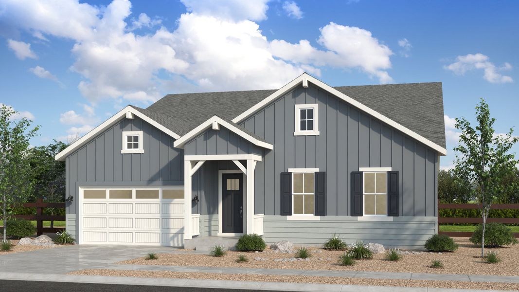 Representative exterior photo of a completed home built from the Ridge by Taylor Morrison in Parterre, Thornton, CO (Image 2). Representative exterior photo of a completed home built from the Ridge by Taylor Morrison in Parterre, Thornton, CO (Image 2).
