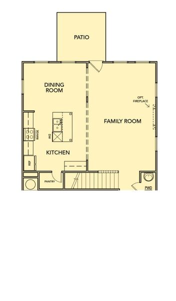 2D floor plan layout for the Wisteria – Townhome by Kerley Family Homes in Park Center Pointe, Austell, GA (Image 5).