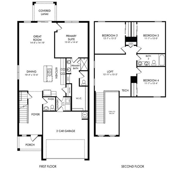 2D floor plan layout of this home in Crescent Lakes - Premier Series, Punta Gorda, FL (Image 5).