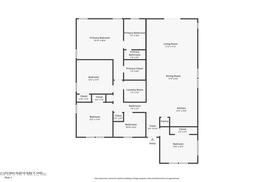 2D floor plan layout of this home in , Jacksonville, FL (Image 3).
