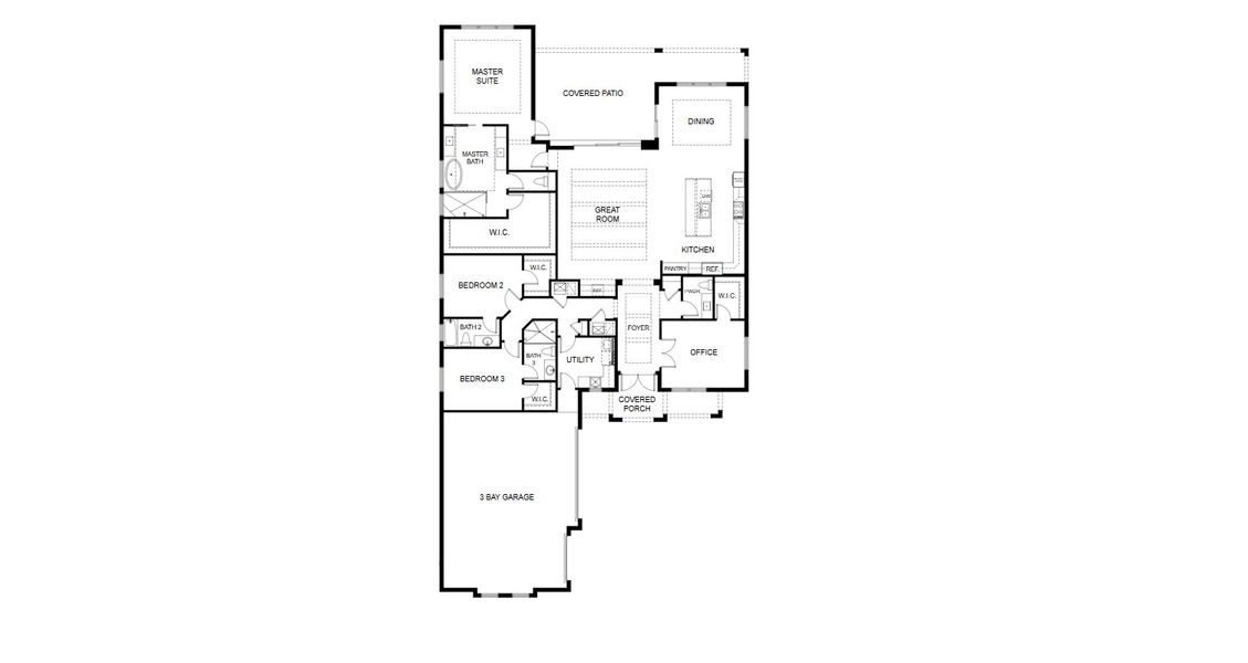 2D floor plan layout for the Sand Dollar Grande by GHO Homes in The Strand, Vero Beach, FL (Image 5).
