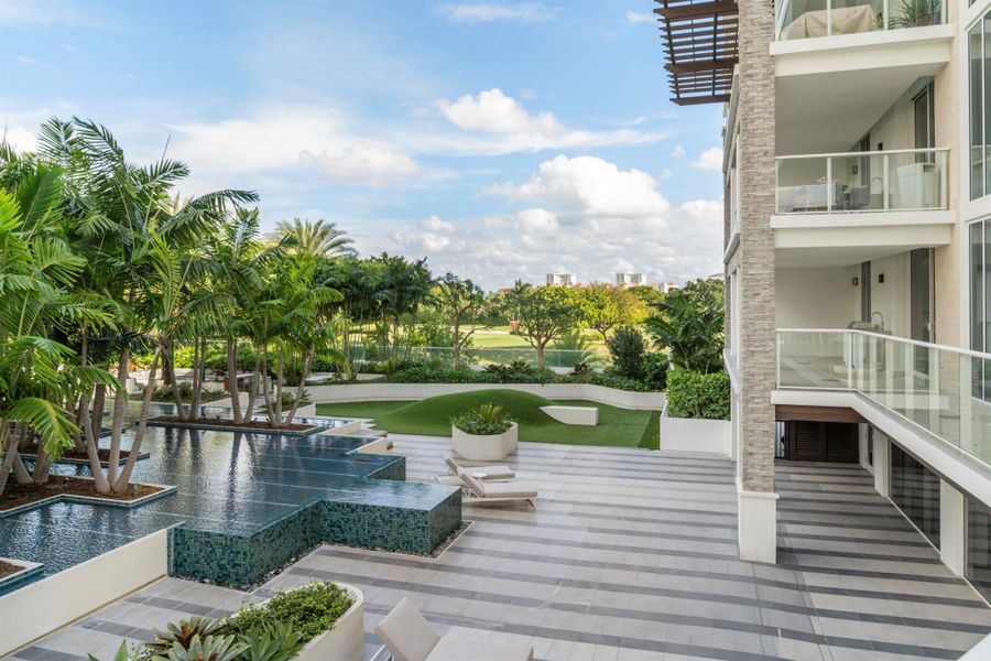 Exterior details and patio area of a home in Alina Residences, Boca Raton (Image 2).