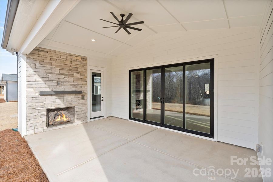 Rear Porch w/Fireplace