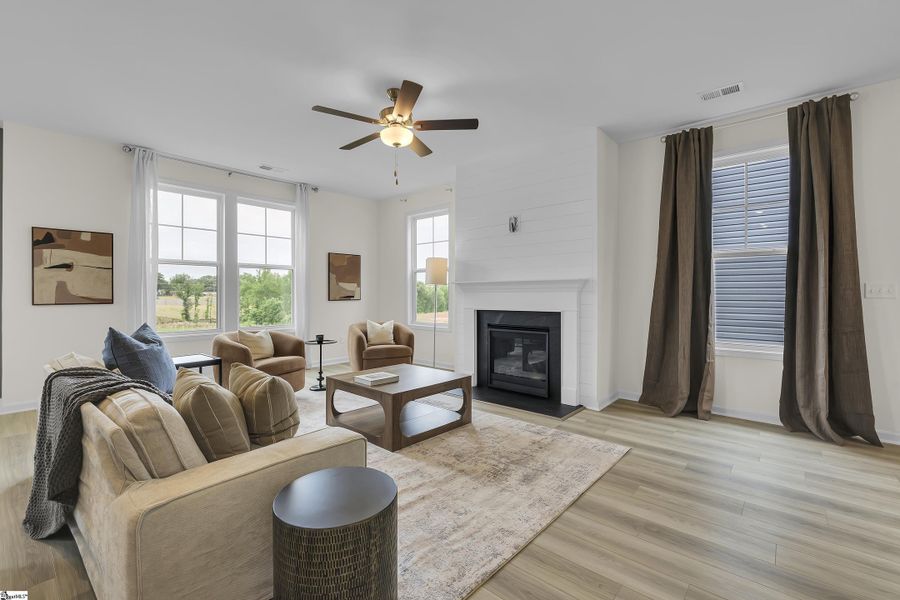 Furnished interior view inside a new home in Halton Oaks, Spartanburg (Image 9). Furnished interior view inside a new home in Halton Oaks, Spartanburg (Image 9).