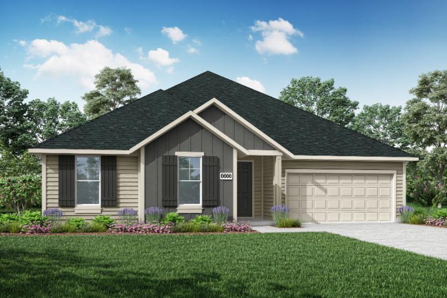 Representative exterior photo of a completed home built from the Carson by Tri Pointe Homes in Inspiration Collection at LaPrelle, Fort Worth, TX (Image 23).