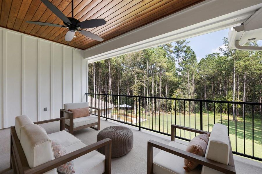 Upstairs balcony off secondary living room.