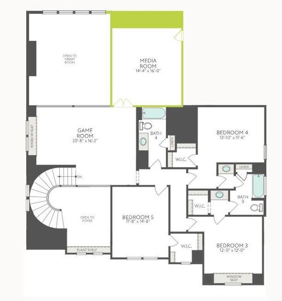 2D floor plan layout of this home in Sienna 60’, Missouri City, TX (Image 3).