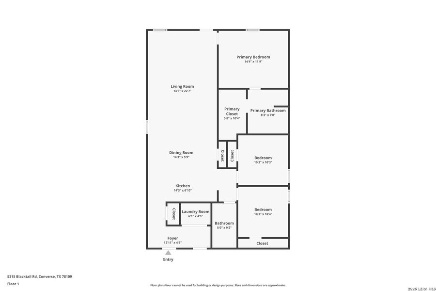 2D floor plan layout of this home in Avenida, Converse, TX (Image 3).