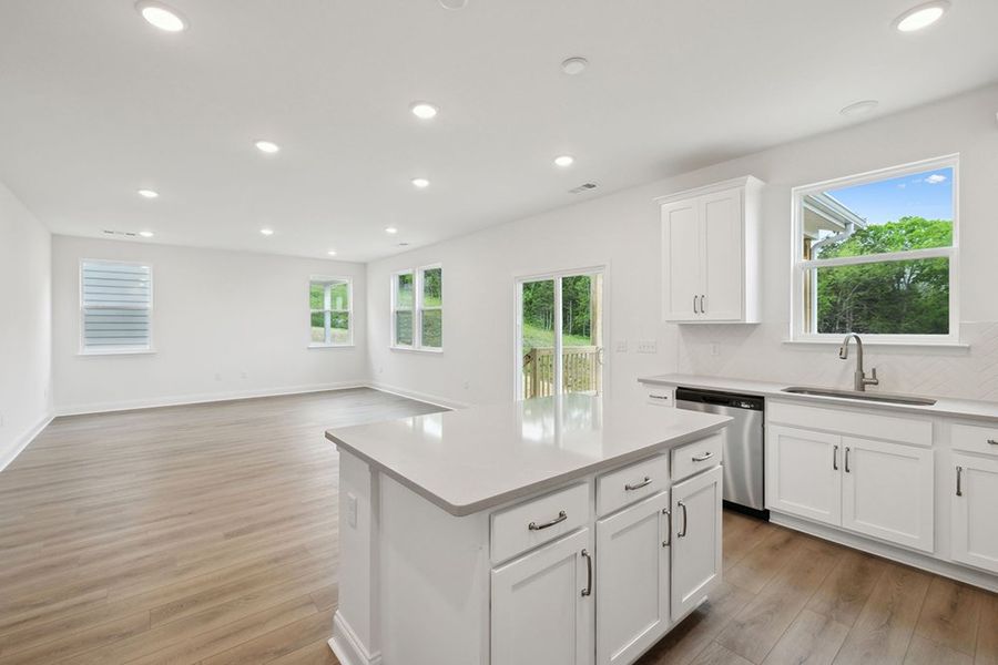 Kitchen to Dining and Living Areas