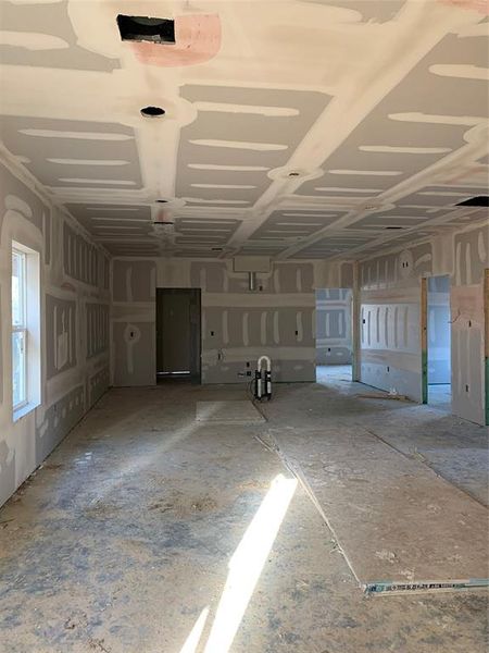 Living room and kitchen-view from the front door