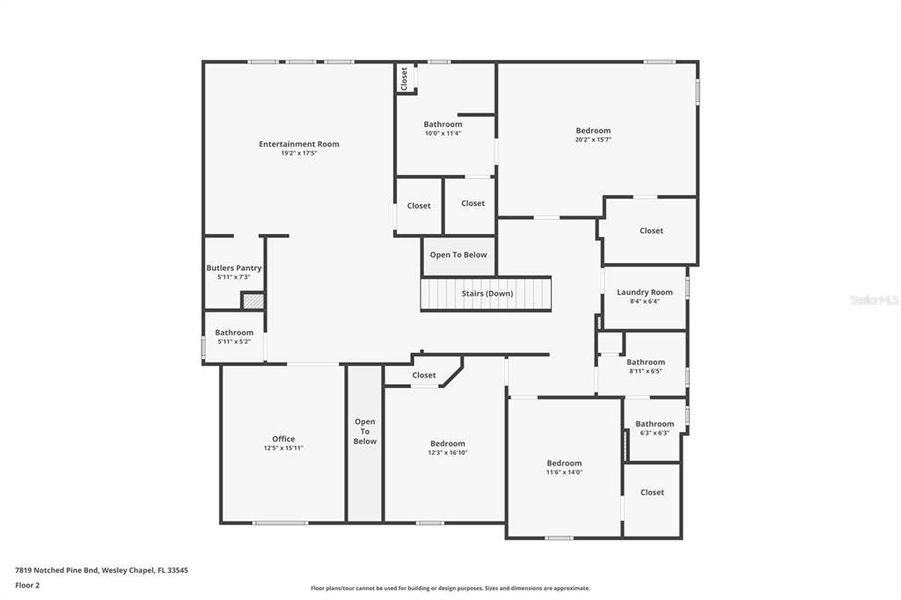 2D floor plan layout of this home in Whispering Oaks Preserve, Wesley Chapel, FL (Image 4).