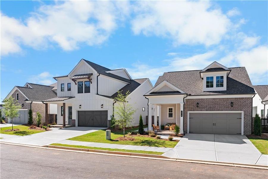 Front exterior of a new home in Aberdeen, Hoschton, GA, highlighting curb appeal (Image 26). Front exterior of a new home in Aberdeen, Hoschton, GA, highlighting curb appeal (Image 26).