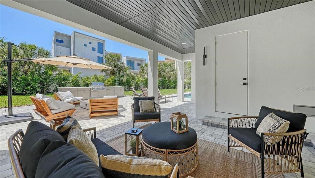 Exterior details and patio area of a home in , Sarasota (Image 40).