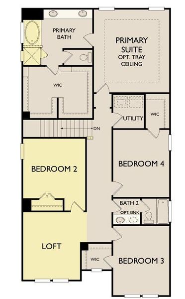 2D floor plan layout of this home in The Cottages at Lariat, Liberty Hill, TX (Image 5).