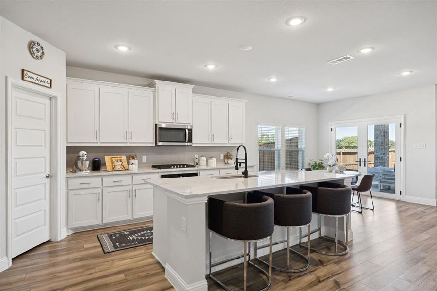 Furnished interior view inside a new home in Prestige Collection at Overland Grove, Forney (Image 27). Furnished interior view inside a new home in Prestige Collection at Overland Grove, Forney (Image 27).