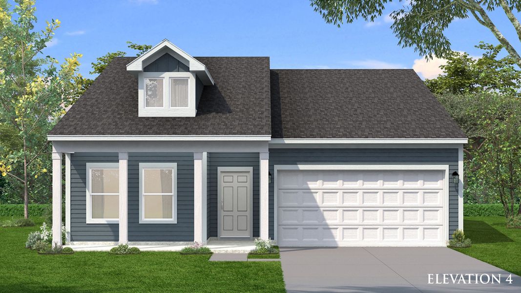 Representative exterior photo of a completed home built from the Chelsea III by DRB Homes in Bluffs at Sun Colony, Longs, SC (Image 20).