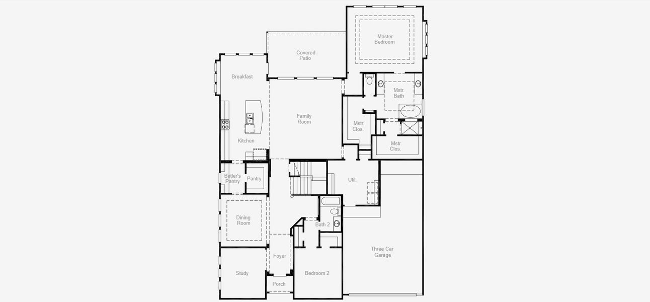 2D floor plan layout for the Humble by Coventry Homes in Chaparral Park, Oak Point, TX (Image 5).