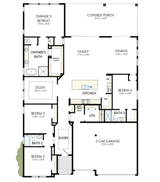 2D floor plan layout of this home in Briggs Ranch – Signature Legacy Series, San Antonio, TX (Image 2). 2D floor plan layout of this home in Briggs Ranch – Signature Legacy Series, San Antonio, TX (Image 2).