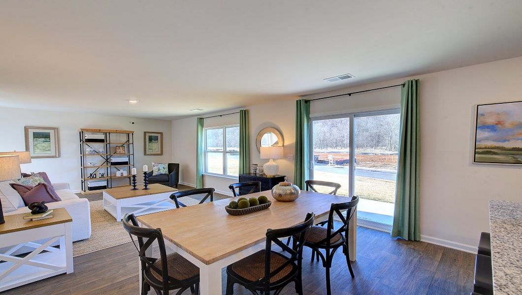 Furnished interior view inside a new home in Wildbrook Village, Waynesville (Image 7). Furnished interior view inside a new home in Wildbrook Village, Waynesville (Image 7).