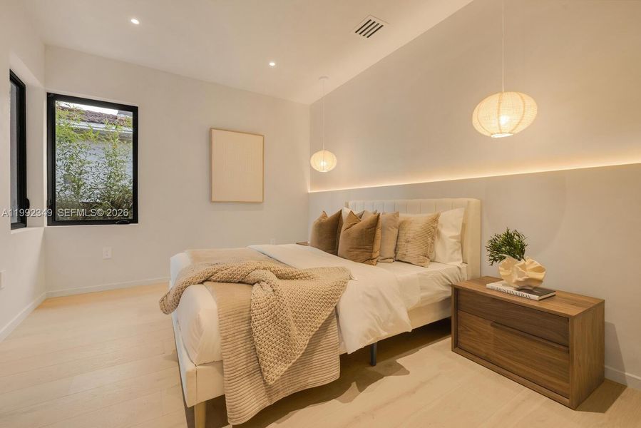 Furnished interior view inside a new home in , Miami Beach (Image 14). Furnished interior view inside a new home in , Miami Beach (Image 14).