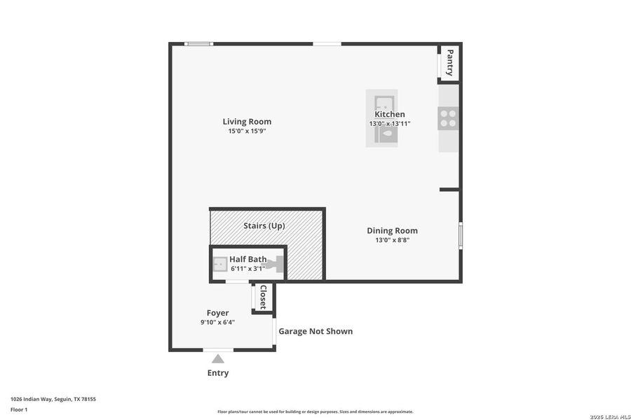 2D floor plan layout of this home in Swenson Heights, Seguin, TX (Image 5).