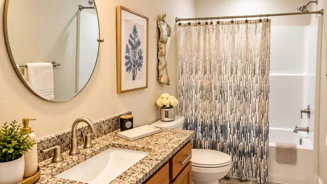 Furnished interior view inside a new home in Courtyards by Carrell, Ocean Isle Beach (Image 17).