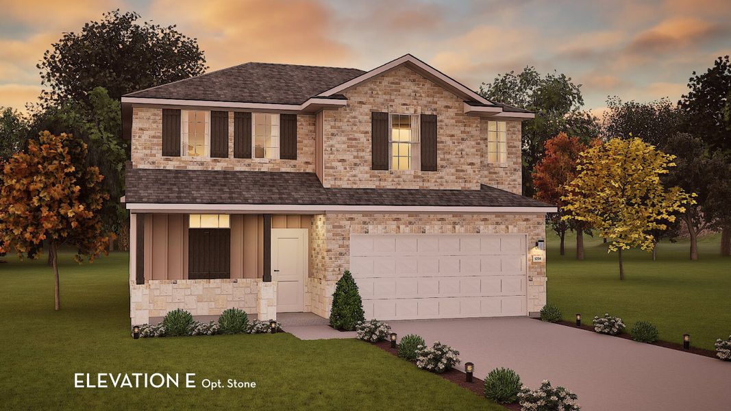 Representative exterior photo of a completed home built from the Lavaca by CastleRock Communities in Trails at Woodhaven Lakes, La Marque, TX (Image 14).