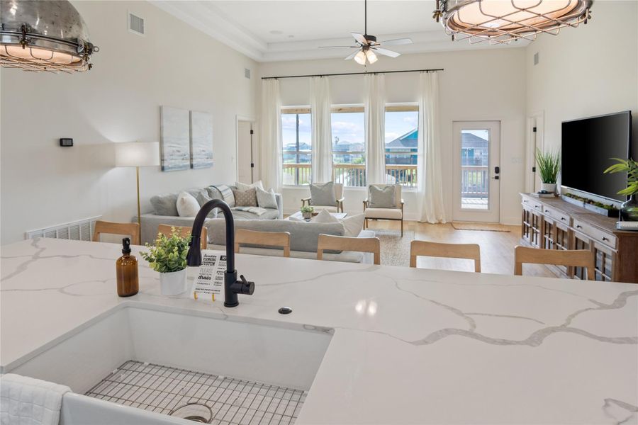 Furnished interior view inside a new home in , Crystal Beach (Image 7). Furnished interior view inside a new home in , Crystal Beach (Image 7).