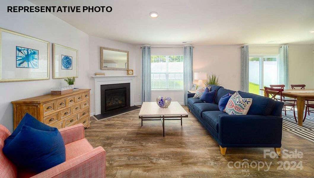 Family room with gas fireplace